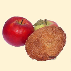 vliegende schotel, per stuk, in de oven gebakken (stukjes appel)