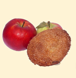 vliegende schotel, per stuk, in de oven gebakken (stukjes appel)