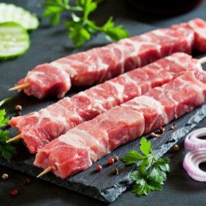 BBQ spies varken, 3 stuks gemarineerd