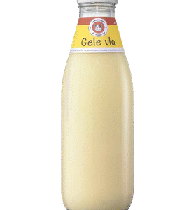 De vrolijke Koe Gele vla 750 ml